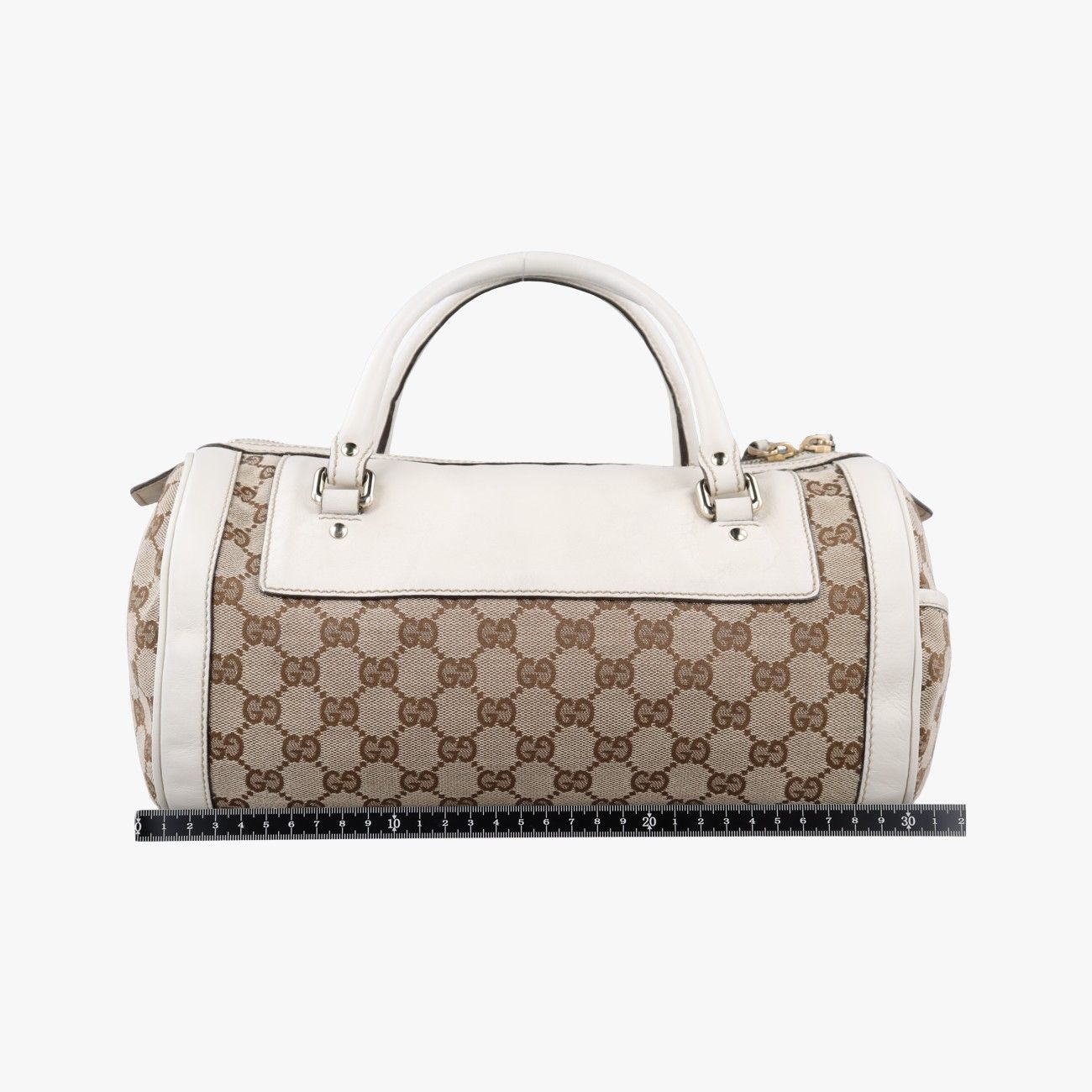 Gucci GG Pattern Trophy Beige Ivory Leather Canvas — view 2