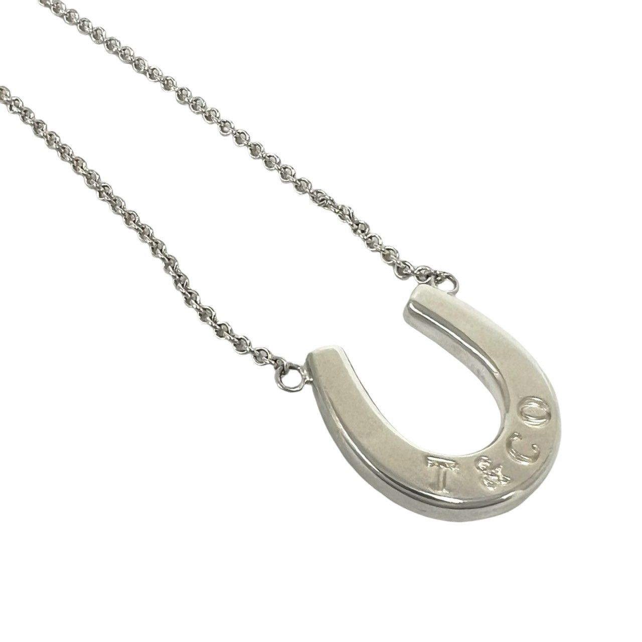 Tiffany & Co Vintage Horseshoe Necklace 925 Sterling Silver Pendant — view 4