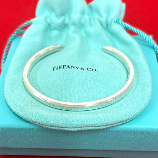 Tiffany & Co Makers Narrow Cuff Bangle 925 Sterling Silver Bracelet