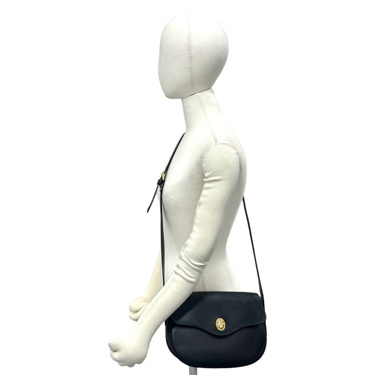 Dior Vintage CD Logo Leather Mini Shoulder Bag Pochette Black — view 2