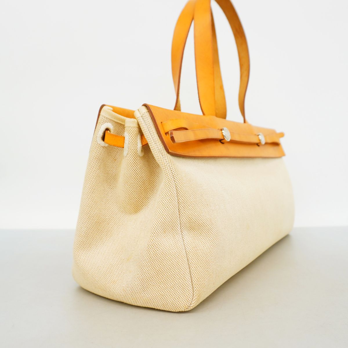 Hermes Tote Bag Herbag Cabas MM Toile Ash Natural Silver — view 2
