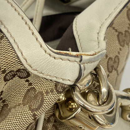 Gucci Handbag GG Canvas Bamboo Brown Gold 2-Way Back — view 7