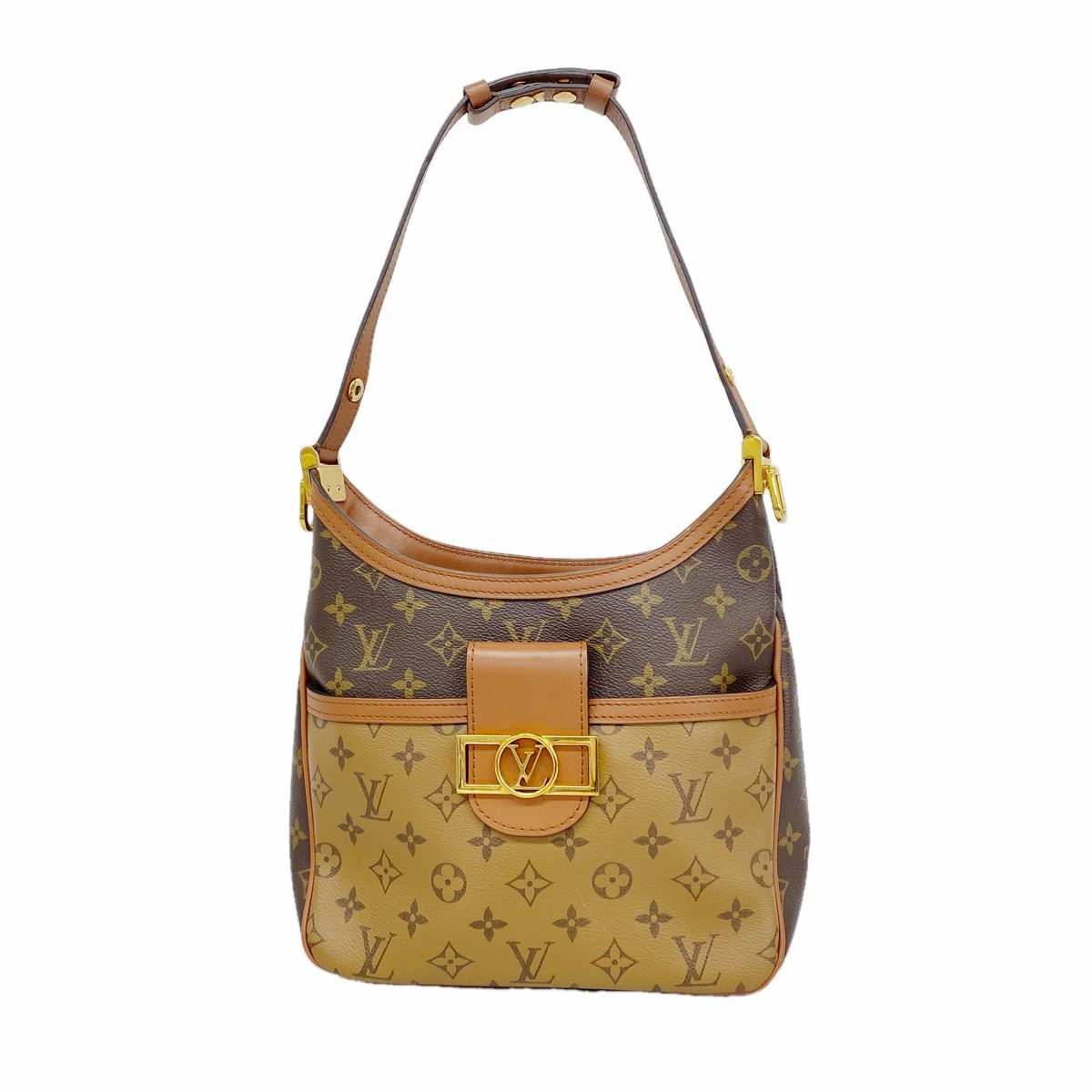 Louis Vuitton Shoulder Bag Monogram Reverse Haubaud Fine PM Brown