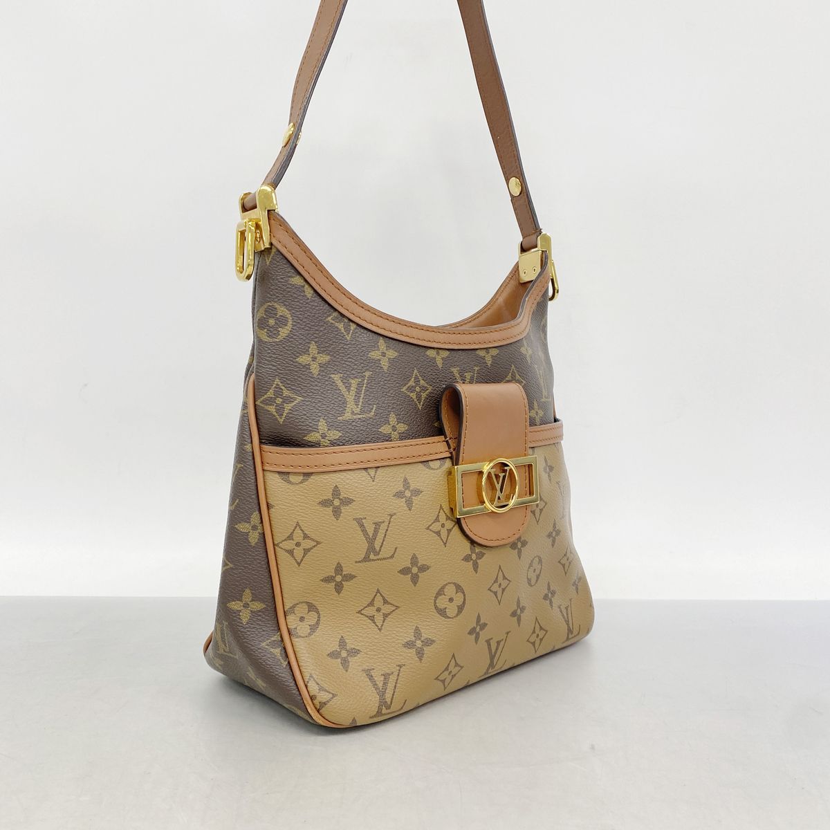 Louis Vuitton Shoulder Bag Monogram Reverse Haubaud Fine PM Brown — view 2