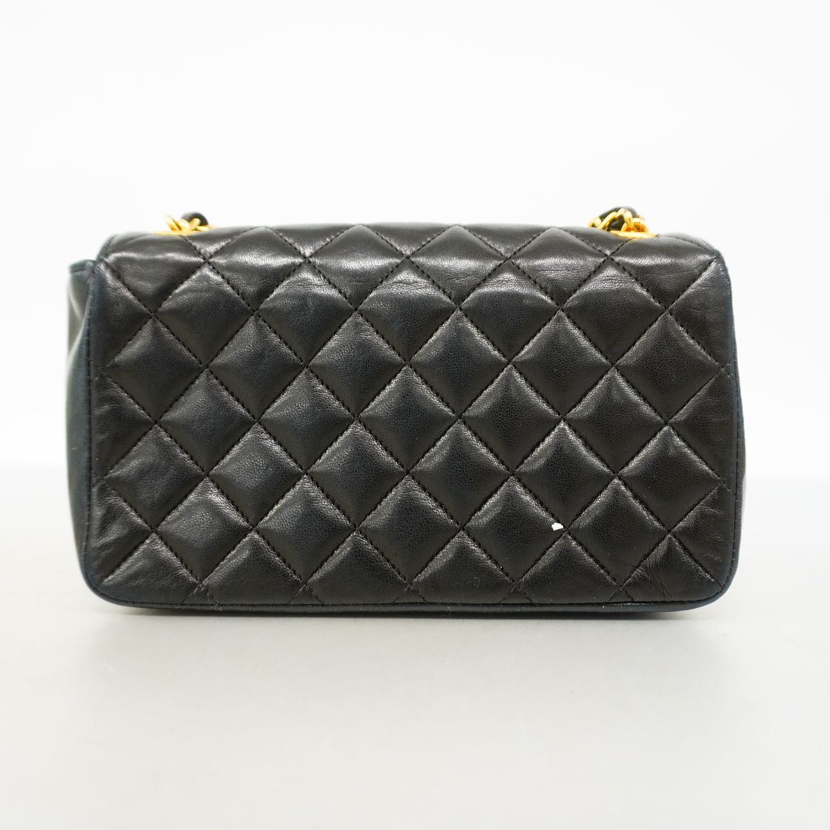Chanel Shoulder Bag Quilted Lambskin Black Gold — view 8