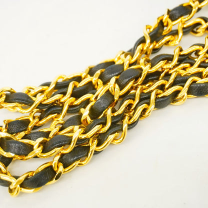 Chanel Shoulder Bag Quilted Lambskin Black Gold — view 7