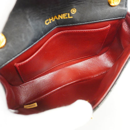 Chanel Shoulder Bag Quilted Lambskin Black Gold — view 4