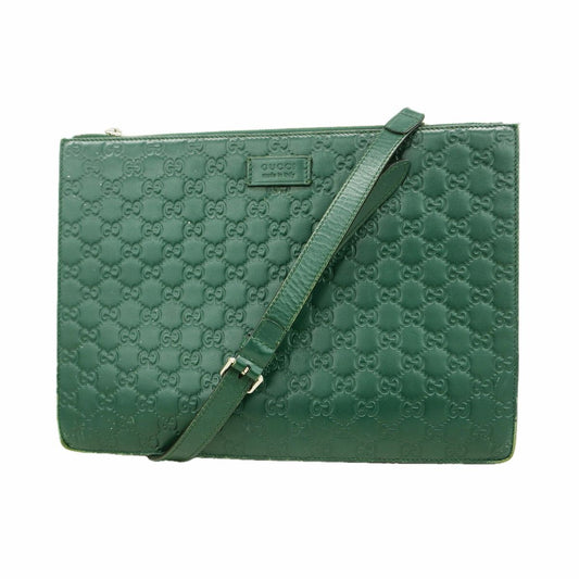 Gucci Shoulder Bag Guccissima Leather Green Silver