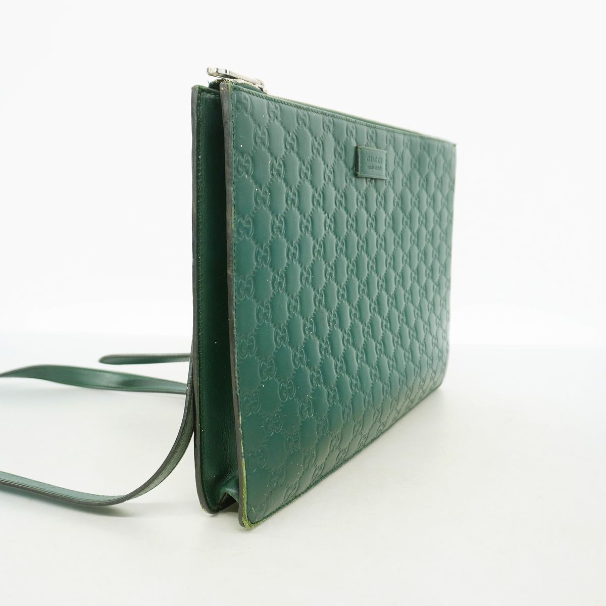 Gucci Shoulder Bag Guccissima Leather Green Silver — view 2