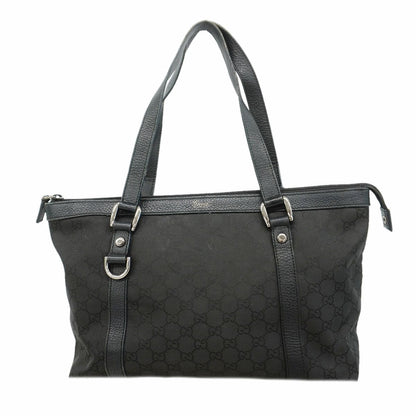 Gucci Tote Bag GG Nylon Black Silver