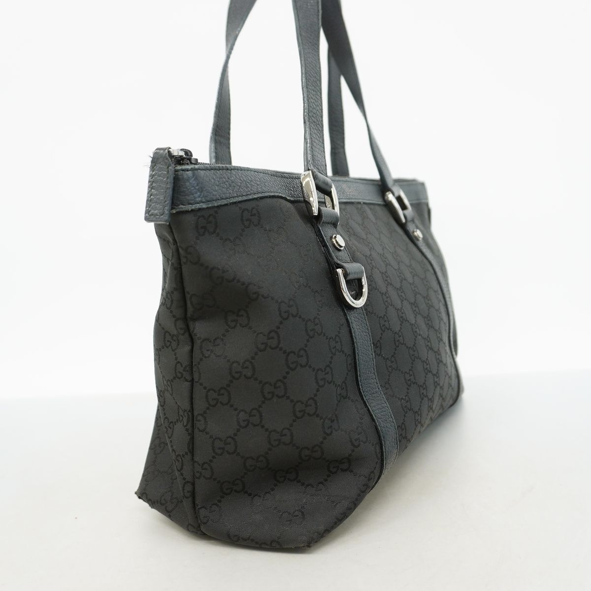 Gucci Tote Bag GG Nylon Black Silver — view 2