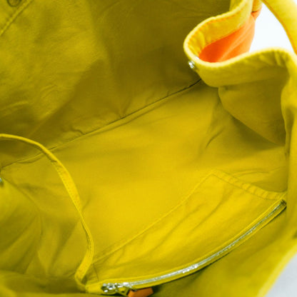 Hermes Tote Bag Sac Cabas PM Canvas Orange Yellow Silver — view 4