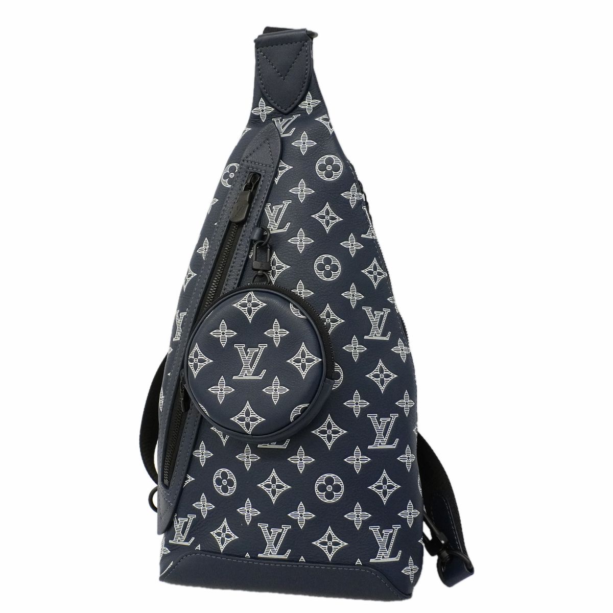 Louis Vuitton Belt Bag Monogram Shadow Duo White Ink Blue