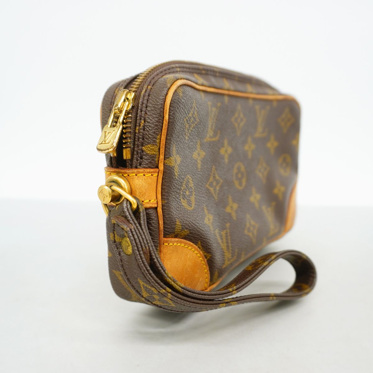 Louis Vuitton Clutch Monogram Marly Dragonne PM Brown — view 2
