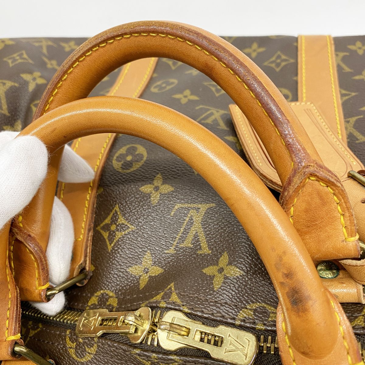 Louis Vuitton Boston Bag Monogram Keepall 55 Brown — view 8