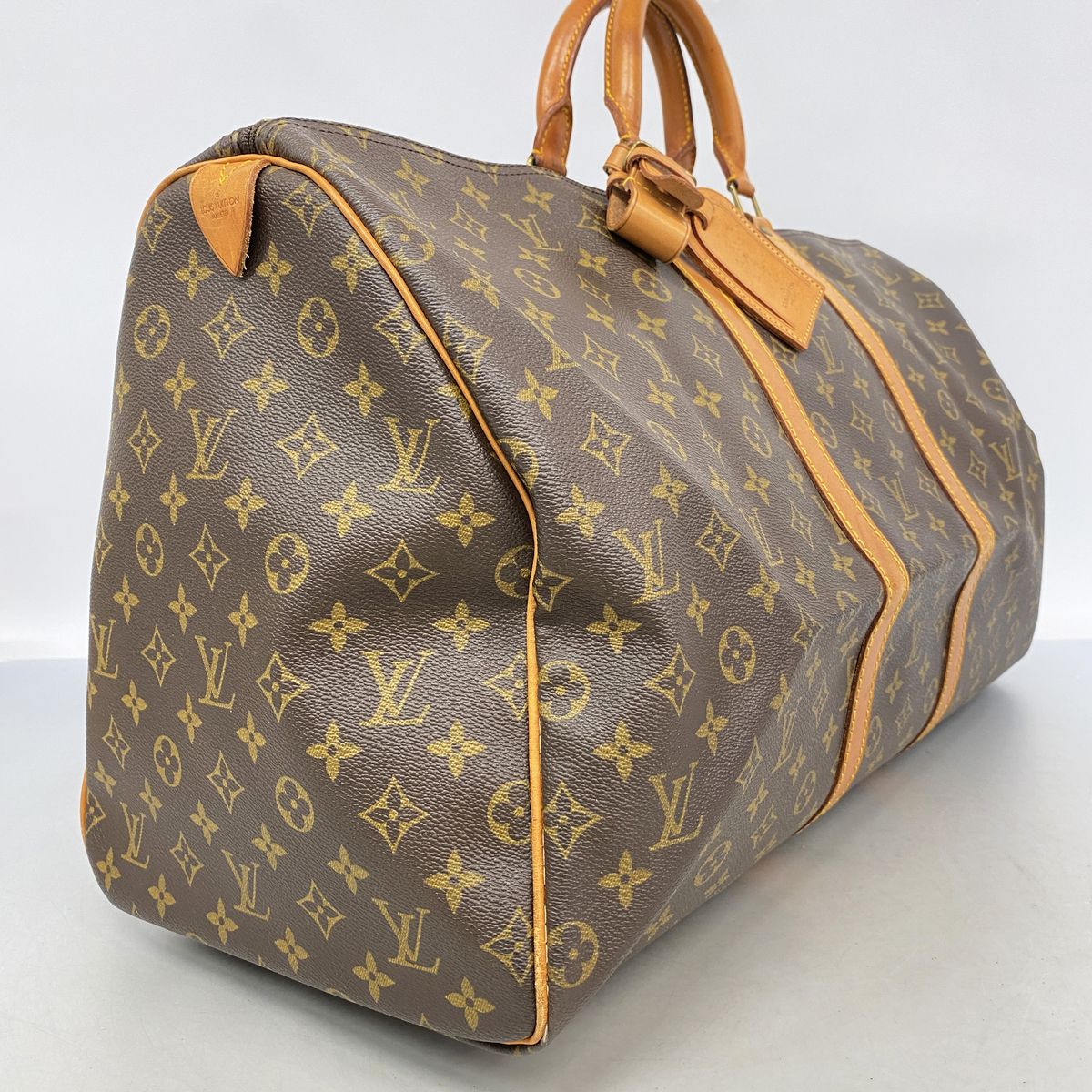 Louis Vuitton Boston Bag Monogram Keepall 55 Brown — view 2