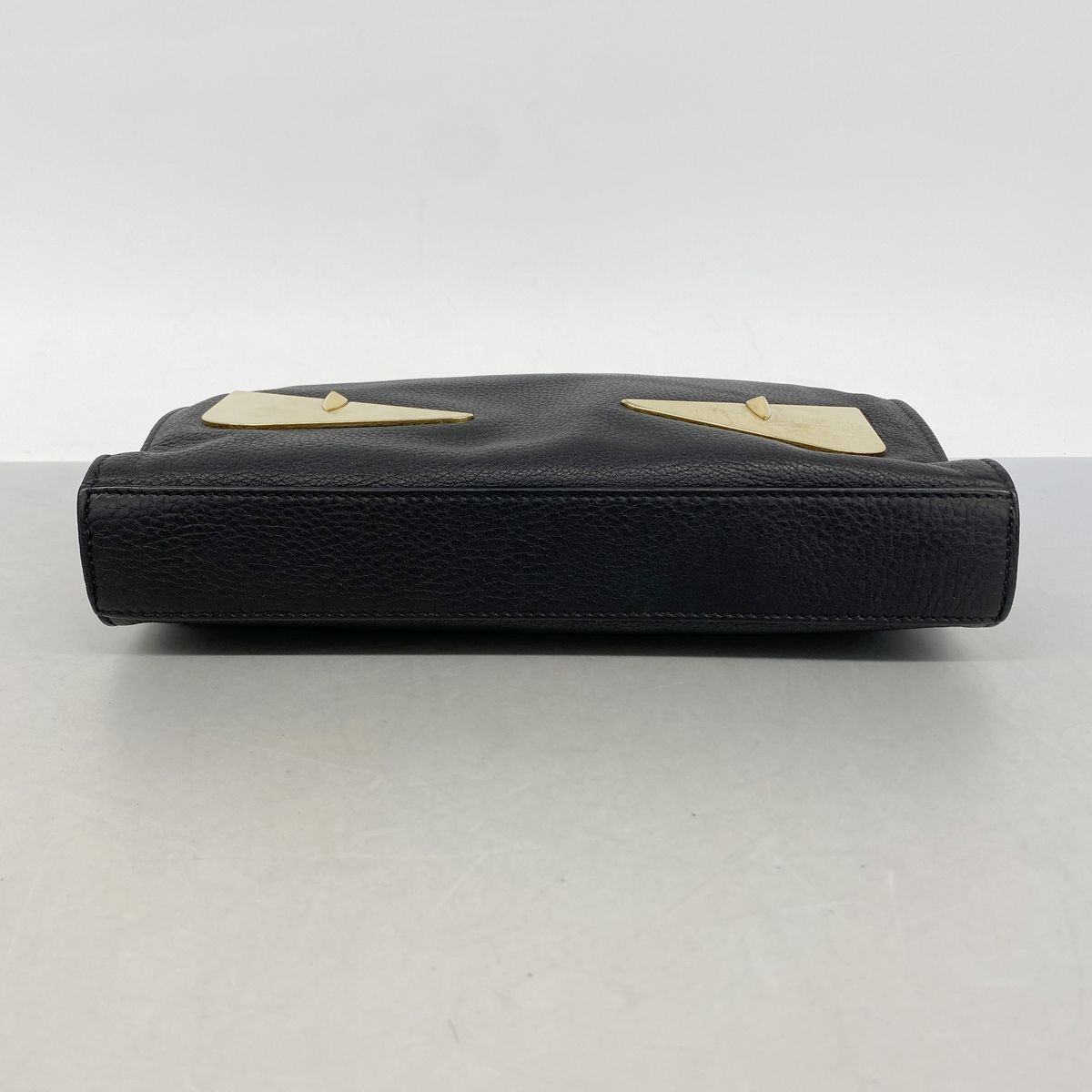 Fendi Clutch Monster Star Leather Black Gold — view 3