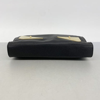 Fendi Clutch Monster Star Leather Black Gold — view 3