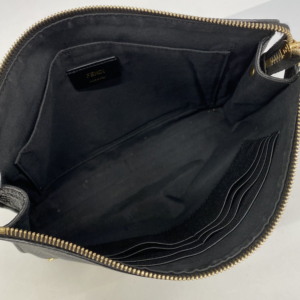Fendi Clutch Monster Star Leather Black Gold — view 4