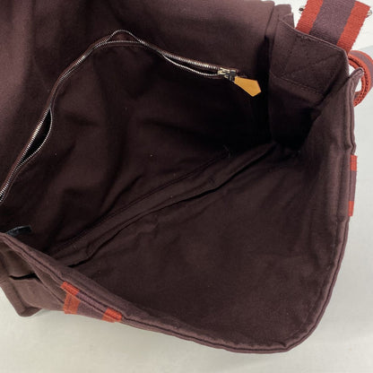 Hermes Shoulder Bag Fourre Tout Besace MM Canvas Bordeaux Silver — view 4