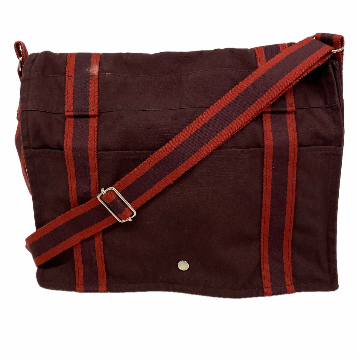 Hermes Shoulder Bag Fourre Tout Besace MM Canvas Bordeaux Silver