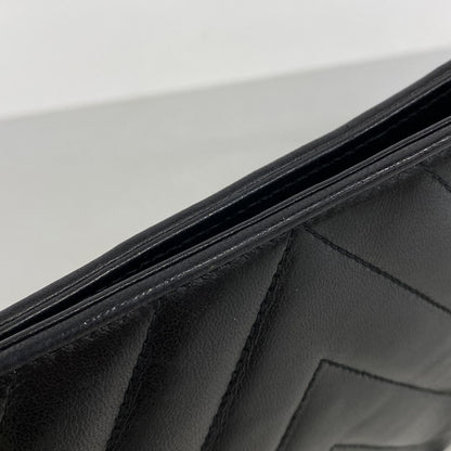 Chanel Shoulder Bag Stitch Lambskin Black Gold — view 8