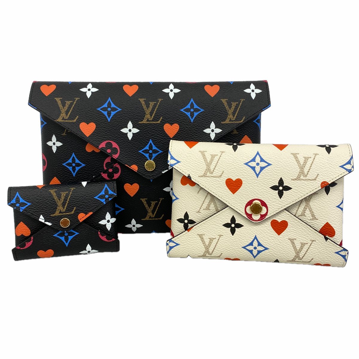 Louis Vuitton Pouch Monogram Game on Pochette Kirigami Black White