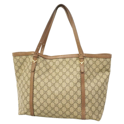 Gucci Tote Bag GG Supreme Brown Gold