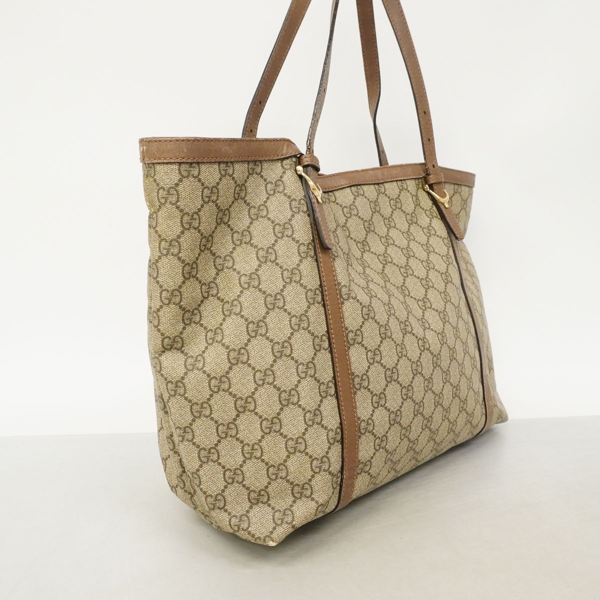 Gucci Tote Bag GG Supreme Brown Gold — view 2