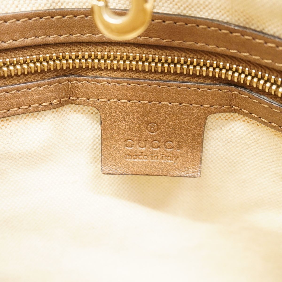 Gucci Tote Bag GG Supreme Brown Gold — view 5