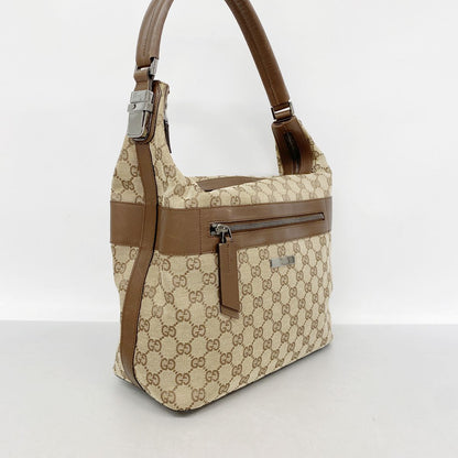 Gucci Shoulder Bag GG Canvas 001 Brown Silver — view 2