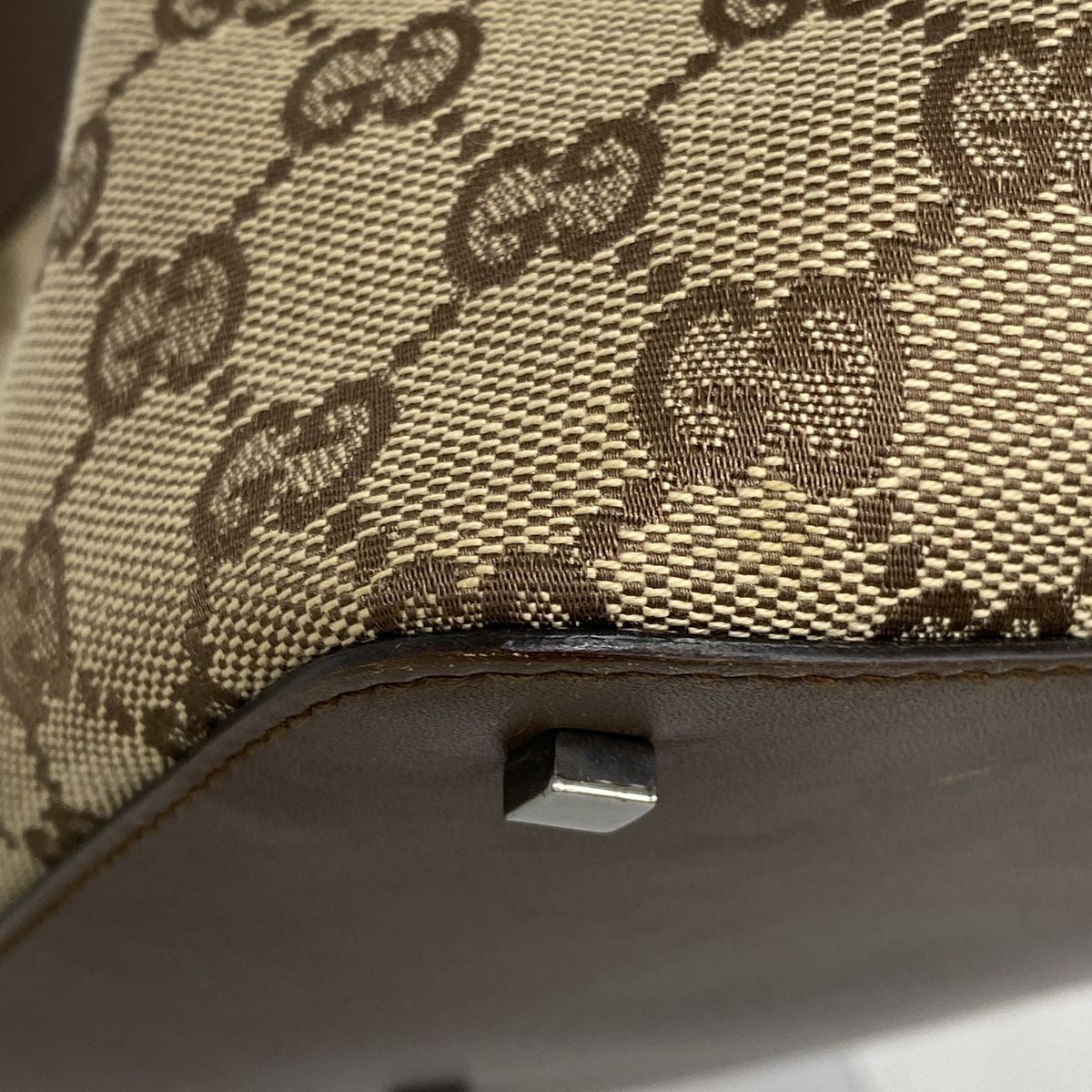 Gucci Shoulder Bag GG Canvas 001 Brown Silver — view 6