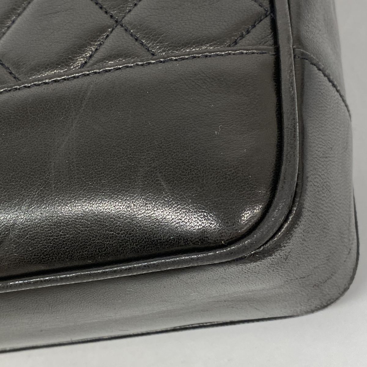 Chanel Chain Tote Bag Quilted Lambskin Black Gold — view 6
