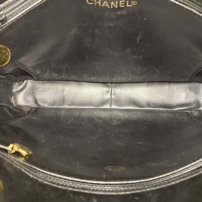 Chanel Chain Tote Bag Quilted Lambskin Black Gold — view 4