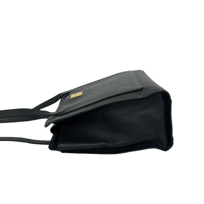 Saint Laurent YSL Logo Leather Tote Shoulder Bag Black — view 5
