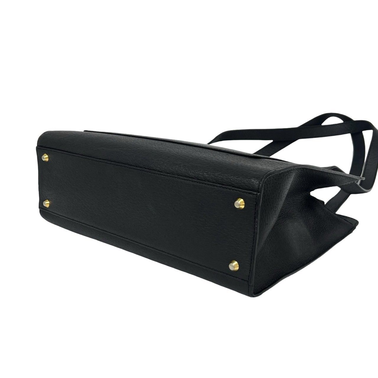 Saint Laurent YSL Logo Leather Tote Shoulder Bag Black — view 8