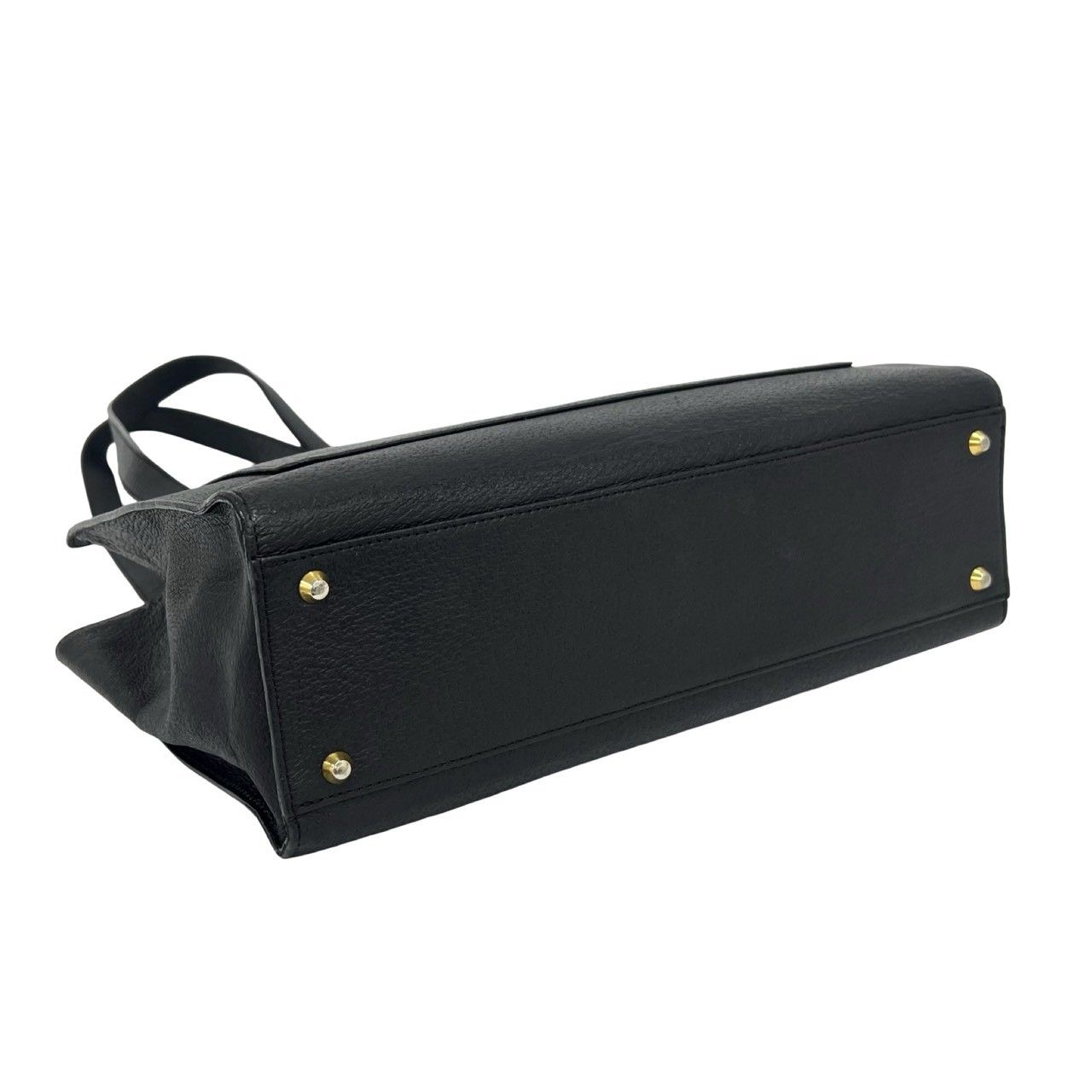 Saint Laurent YSL Logo Leather Tote Shoulder Bag Black — view 7