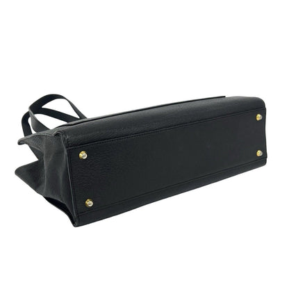 Saint Laurent YSL Logo Leather Tote Shoulder Bag Black — view 7