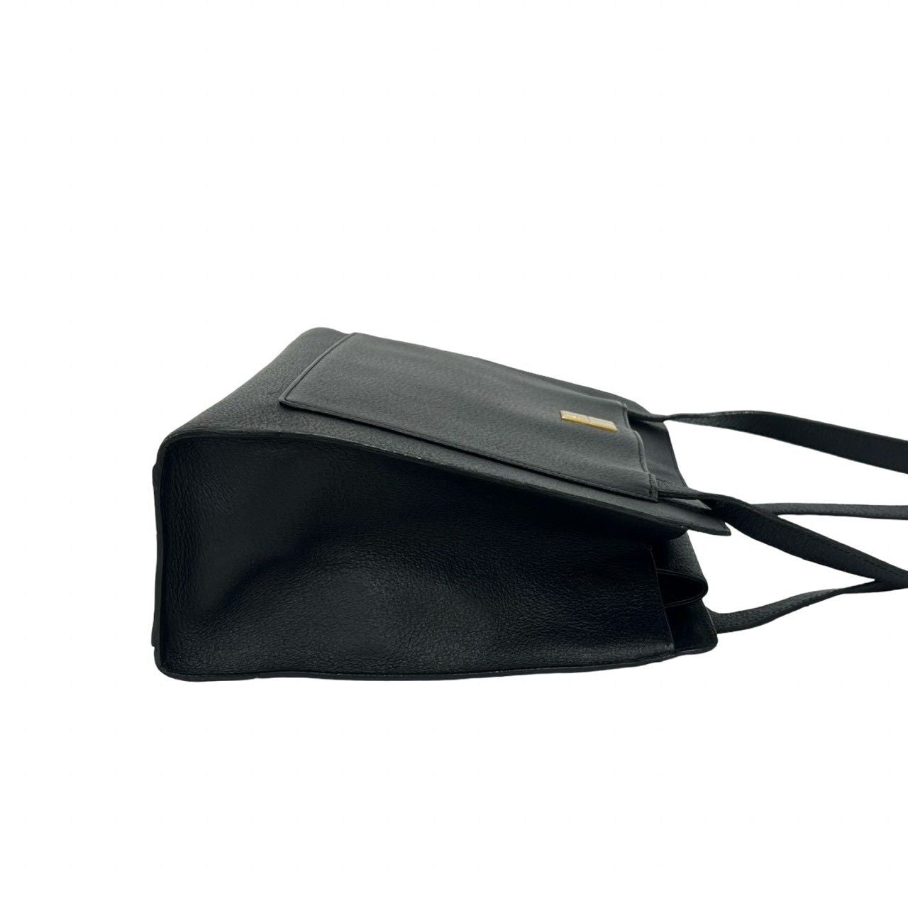 Saint Laurent YSL Logo Leather Tote Shoulder Bag Black — view 6