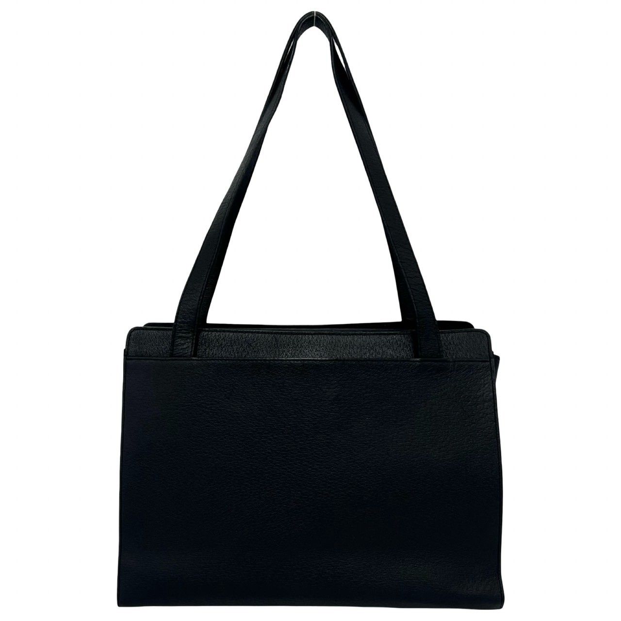 Saint Laurent YSL Logo Leather Tote Shoulder Bag Black — view 3
