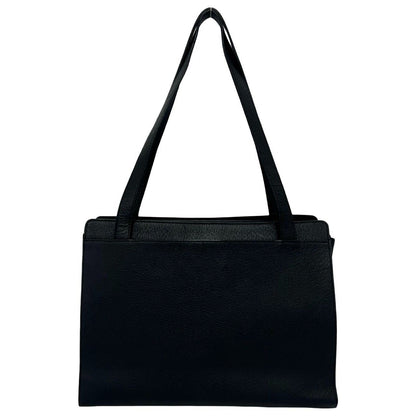 Saint Laurent YSL Logo Leather Tote Shoulder Bag Black — view 3