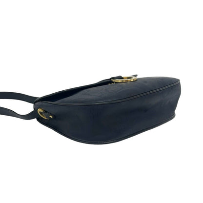 Dior Vintage Trotter Logo Pattern Leather Shoulder Bag Pochette Navy — view 5