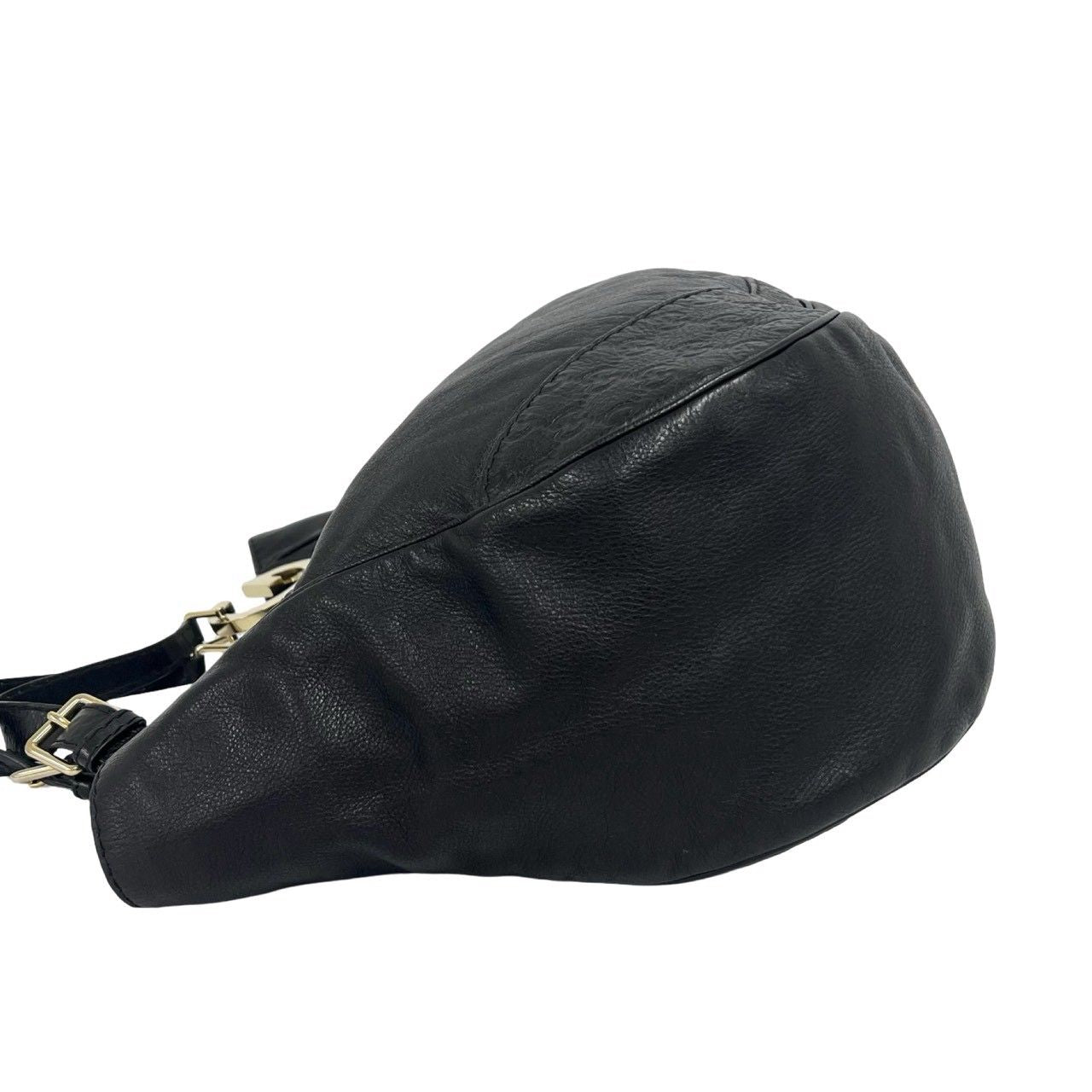 Gucci Charlotte Guccissima Logo Leather Tote Bag Black — view 5