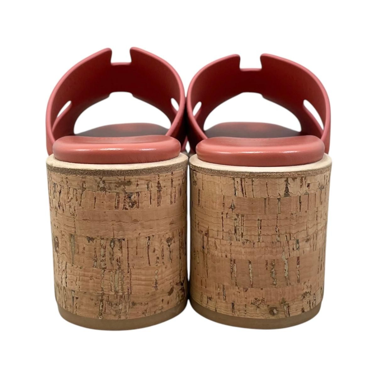 Hermes Sandals Eze Chevre Velours Suede Rouge Tomate — view 4