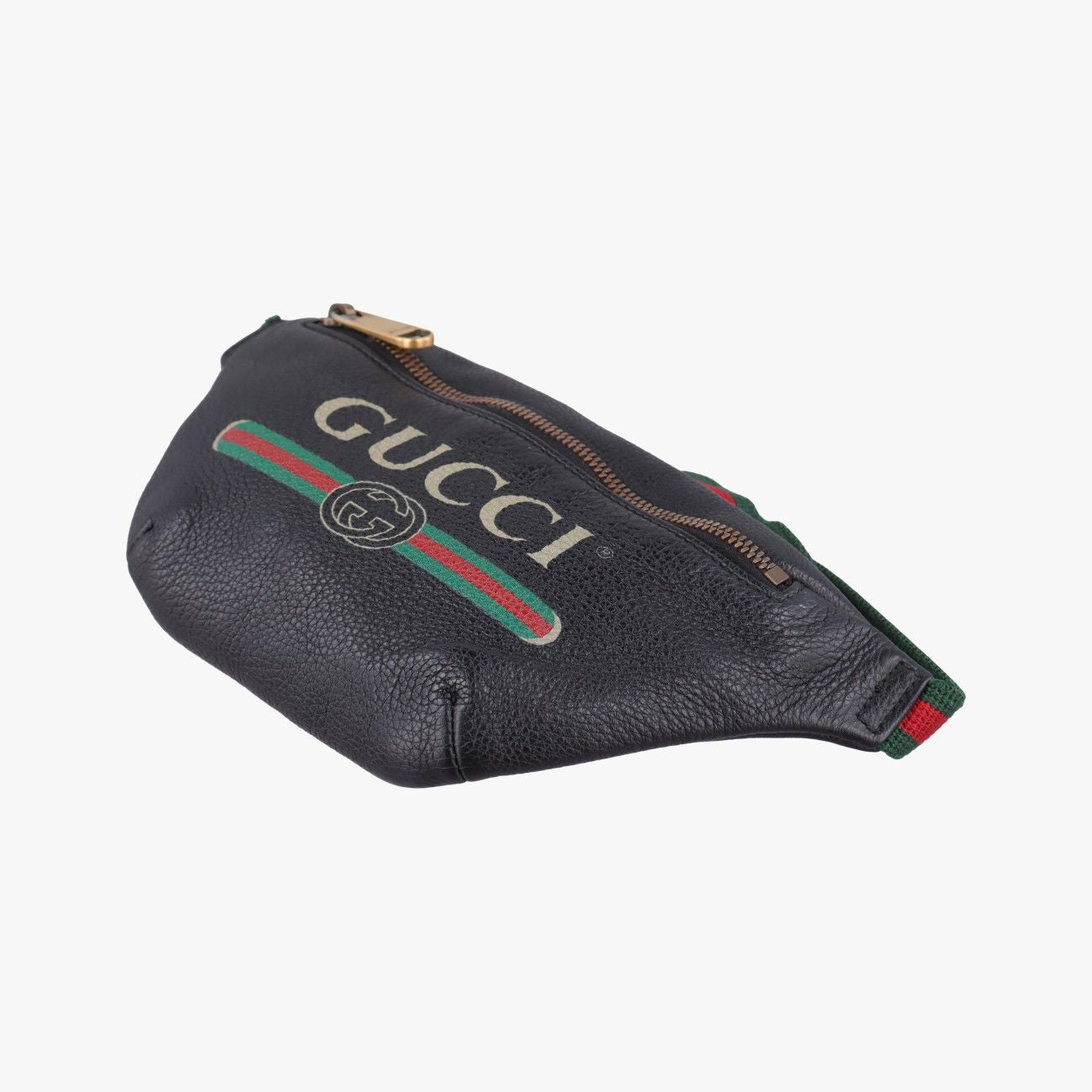 Gucci Print Black Leather Handbag — view 4