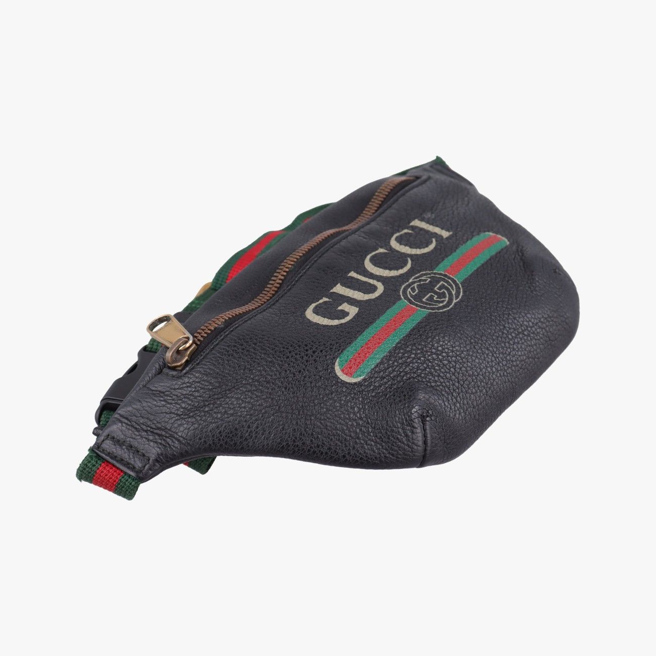 Gucci Print Black Leather Handbag — view 5