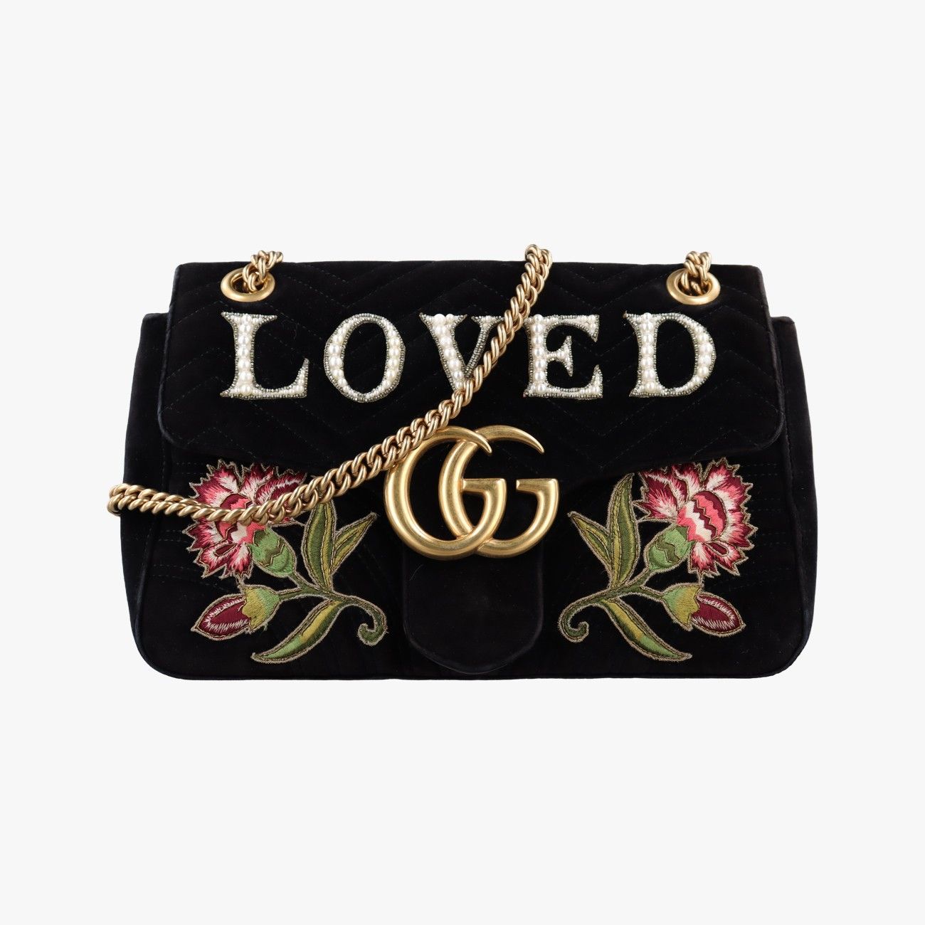 Gucci GG Marmont Black Multicolor Velour