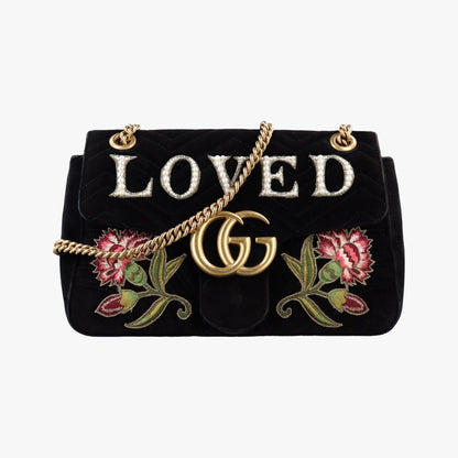 Gucci GG Marmont Black Multicolor Velour