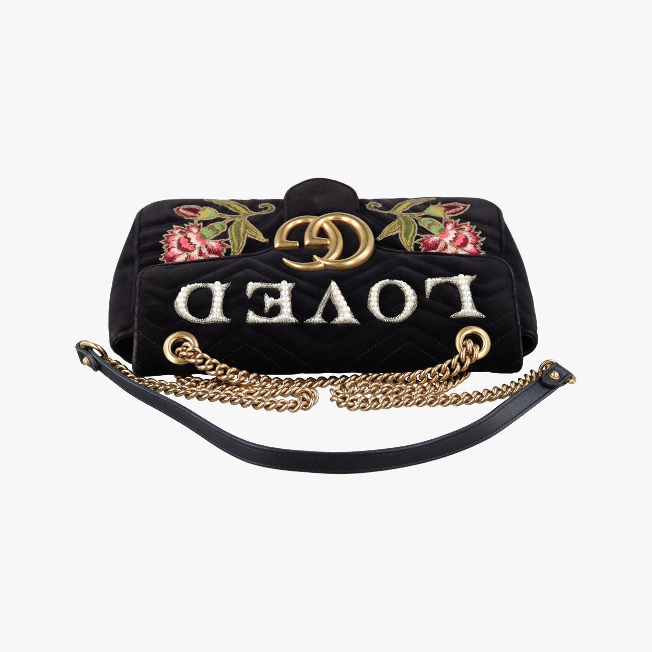 Gucci GG Marmont Black Multicolor Velour — view 8
