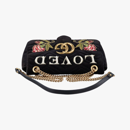 Gucci GG Marmont Black Multicolor Velour — view 8